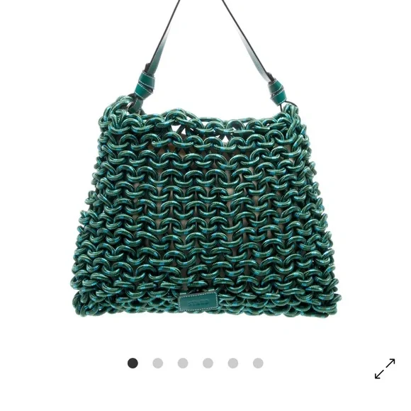 RARE FIND: STAUD leather trim woven purse - Picture 2 of 10